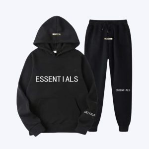 Essential Spring Hooded Black Tracksuit