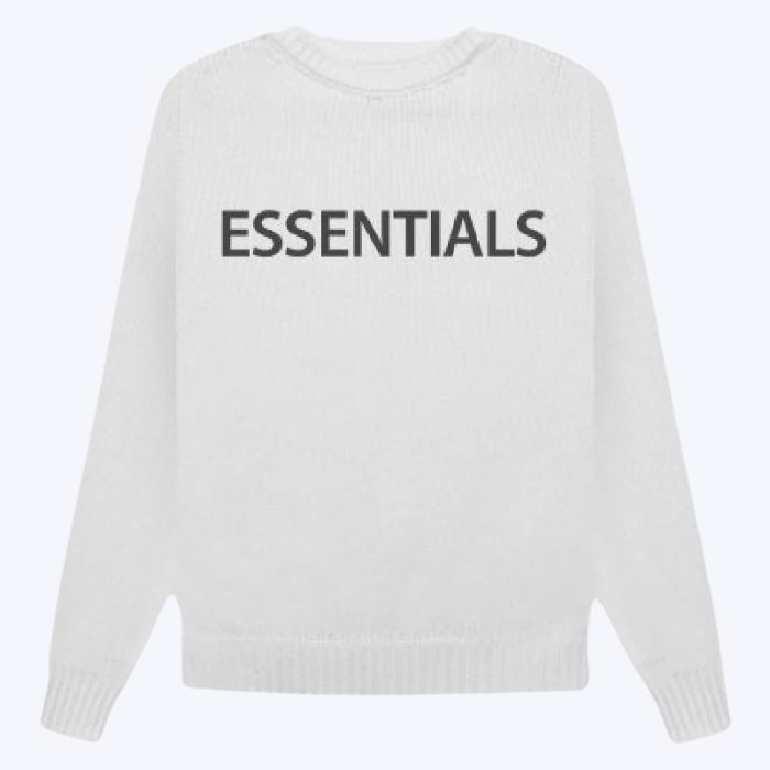 Essentials Overlapped White Sweatshirt Essentials Overlapped White Sweatshirt
