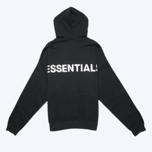 Fear Of God Essentials 3M Logo Pullover Black Hoodie