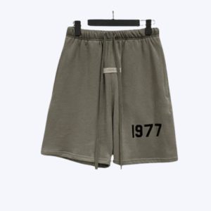 Fear Of God Essentials 1977 Logo Dark Grey Shorts Dark Grey