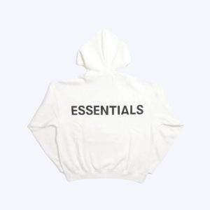 Fear of God Essentials 3M Logo Pullover White Hoodie
