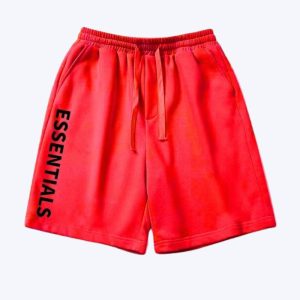 Fear of God Essentials Logo Shorts Red