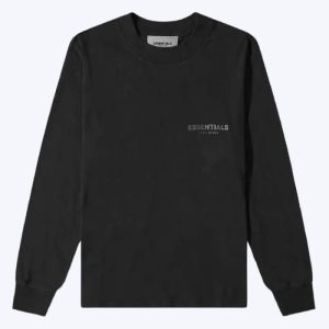 Fear of God Essentials Long Sleeve Polo Black Sweatshirt
