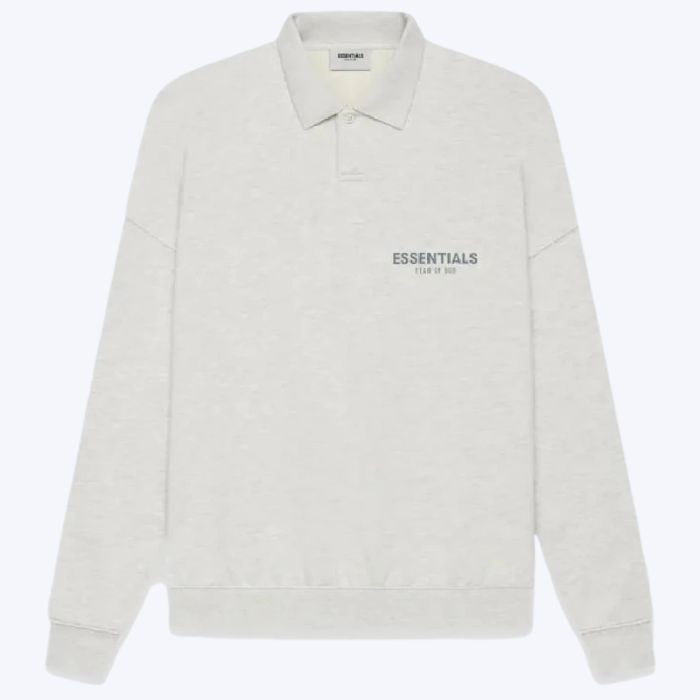 Fear of God Essentials Long Sleeve Polo Gray Sweatshirt Fear of God Essentials Long Sleeve Polo Gray Sweatshirt