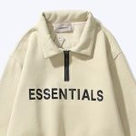 ESSENTIALS Half Zipper CARL’s HoodieCoffee