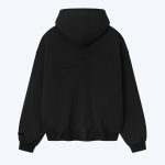 Essentials Embossed Classic Fleece Black Zip-Up Hoodie