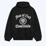 Essentials Fear of God Shrunken Black Hoodie