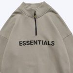 Essentials Half Zip High Collar Hoodie Loose
