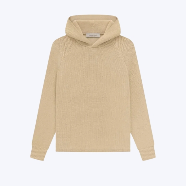 Essentials Knit Hoodie Beige Kids Essentials Knit Hoodie Beige Kids