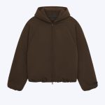 Essentials Military Nylon Hooded Brown Bomber
