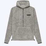 Fear Of God Essentials Polar Fleece Half Zip Hoodie Oatmeal Dark