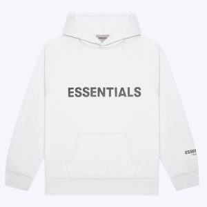 Fear of God Essentials Hoodie Applique – White Logo
