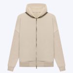 Fleece Zip Hoodie Beige Dusty