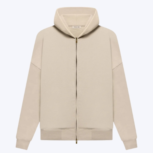 Fleece Zip Hoodie Beige Dusty Fleece Zip Hoodie Beige Dusty