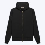 Fleece Zip Up Black Hoodie