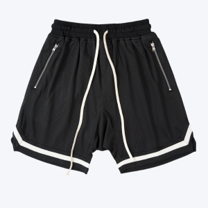 Black Fear Of God Mesh Shorts White Trim And Long Drawstrings