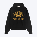 Essentials Classic Hoodie in Vintage Black inspired 2026 logo printed on the chest