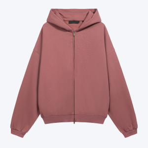 Hoodie Dusty Pink Color Dropped-shoulder