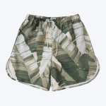 Jungle Gurl Kilikopela Shorts Green Banana Leaf Print And A Drawstring Waist